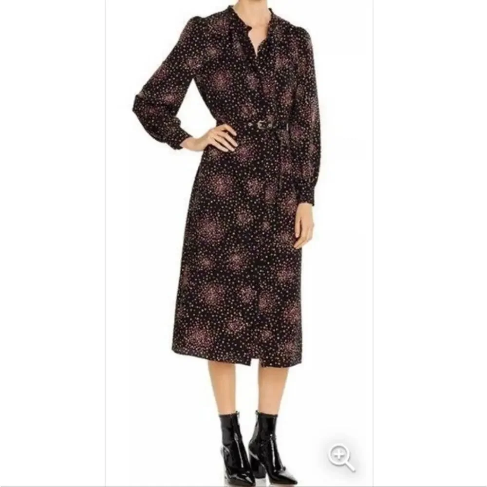 Kate Spade Disco Dots Ruffle ELastic Neck Shirt Style Dress. Size 4